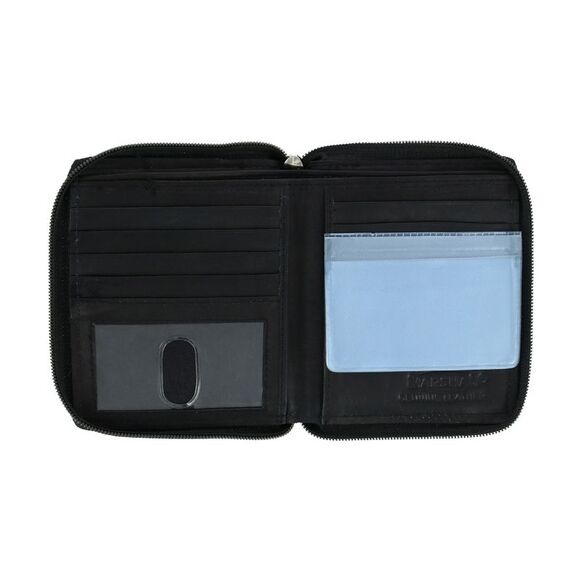 CTM Men's Leather Zip-Around European Wallet - Picture 3 of 5